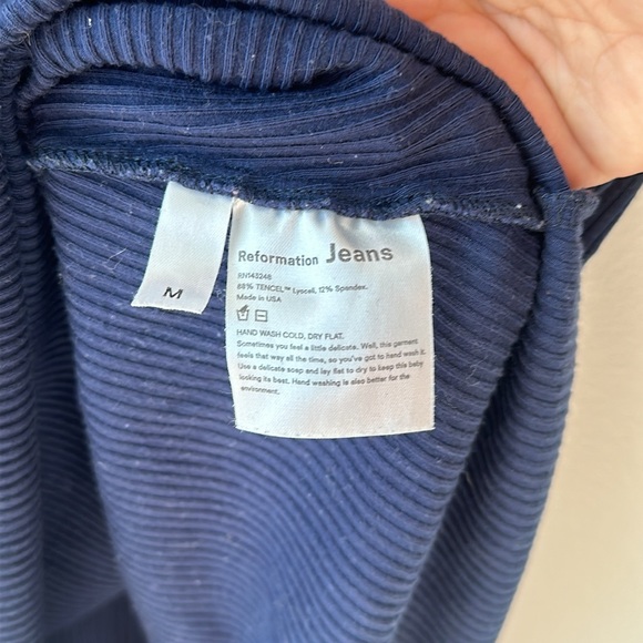 Reformation Mod Mini Sweater Dress (Navy, Size Medium) - Picture 2 of 3